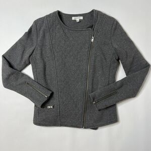 Athleta Gray Moto Jacket Size Small Belvedere Quilted Asymmetrical Zip